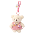 White Teddy Bear Plush Bag Charm with Frock & Mini Camera Charm