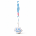White Plush Paw Bag Charm with Blue Pads & Wrist Strap