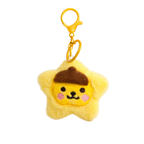 Yellow Star Plush Bag Charm with Brown Cap