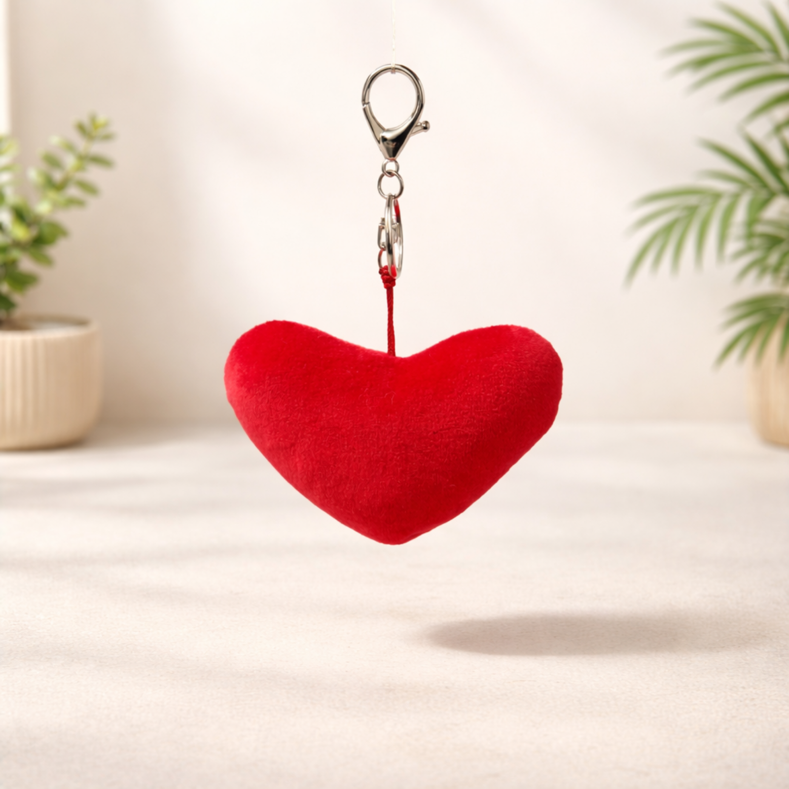 Red Heart Plush Keychain
