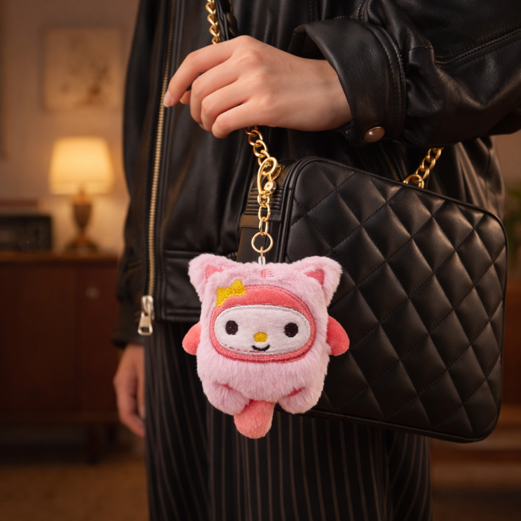 Pink Popsicle Plush Bag Charm