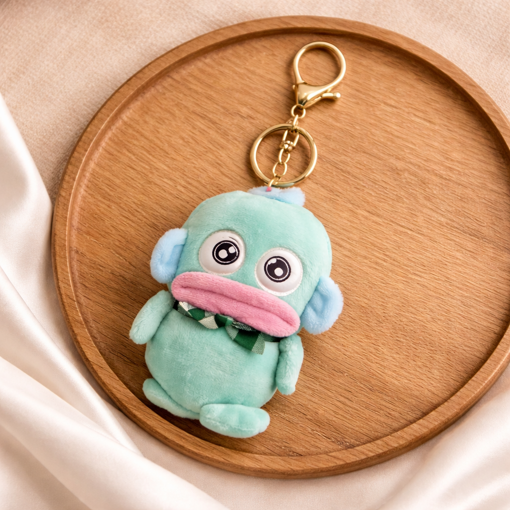 Blue Duck Plush Bag Charm with Innocent Face
