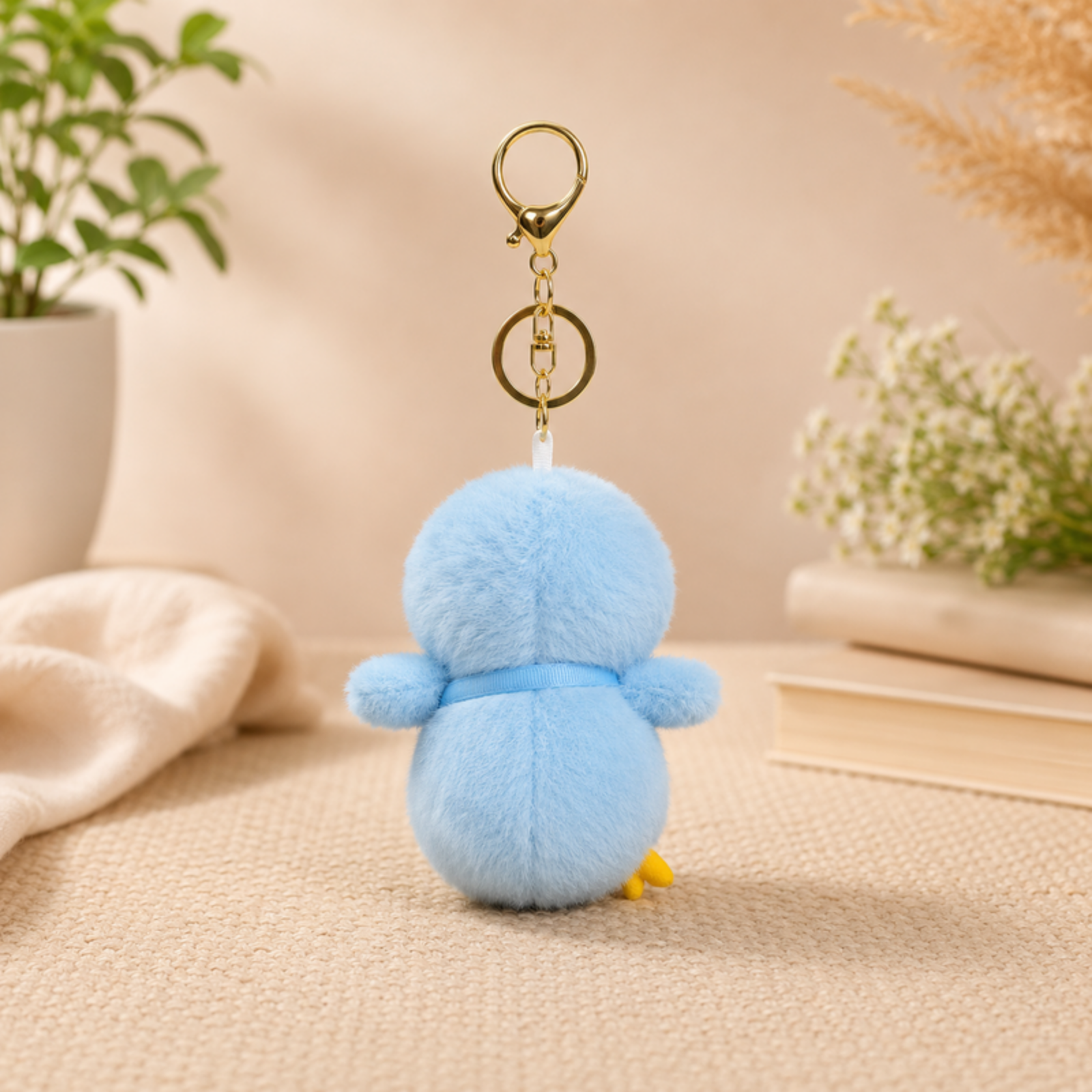 Blue Penguin Plush Bag Charm with Blue Fish Pouch