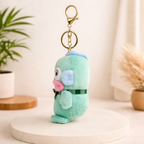 Blue Duck Plush Bag Charm with Innocent Face