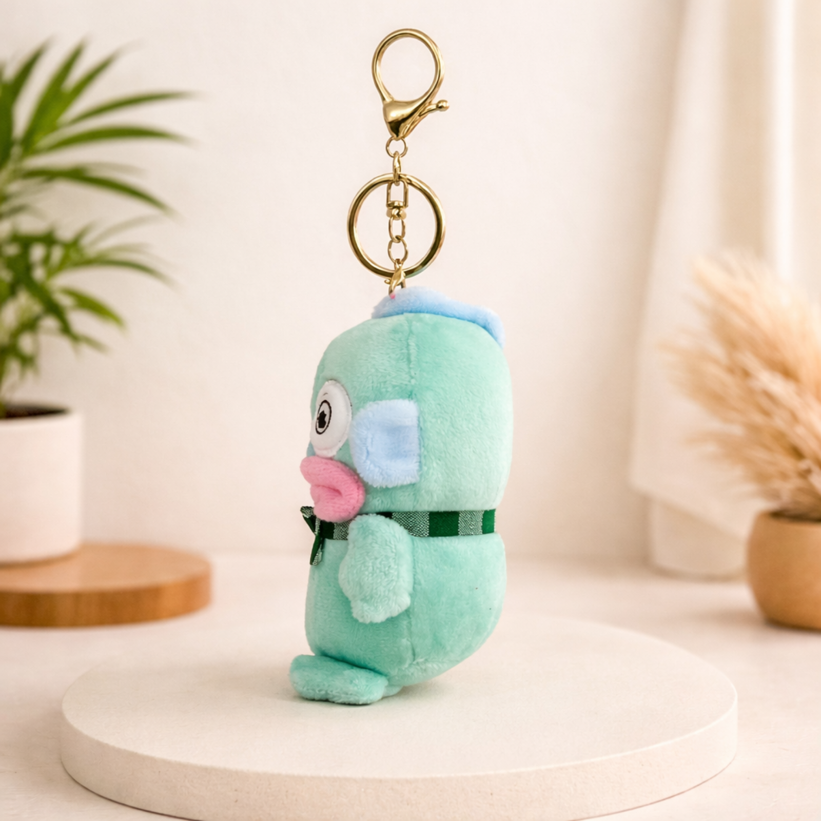 Blue Duck Plush Bag Charm with Innocent Face
