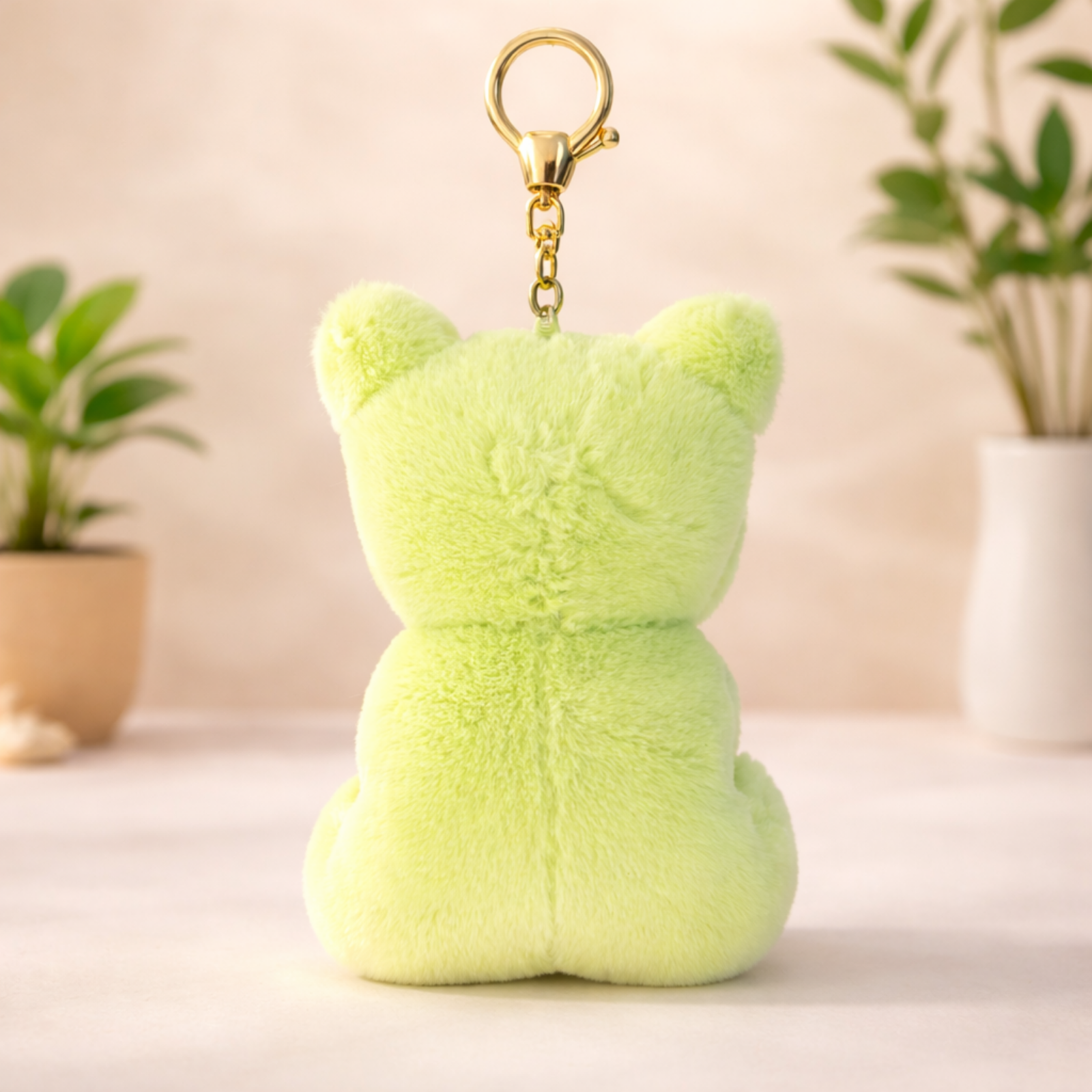 Green Frog Plush Bag Charm with Scarf
