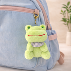 Green Frog Plush Bag Charm with Scarf