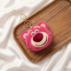 Pink Bear Plush Bag Charm with Zipper Pouch