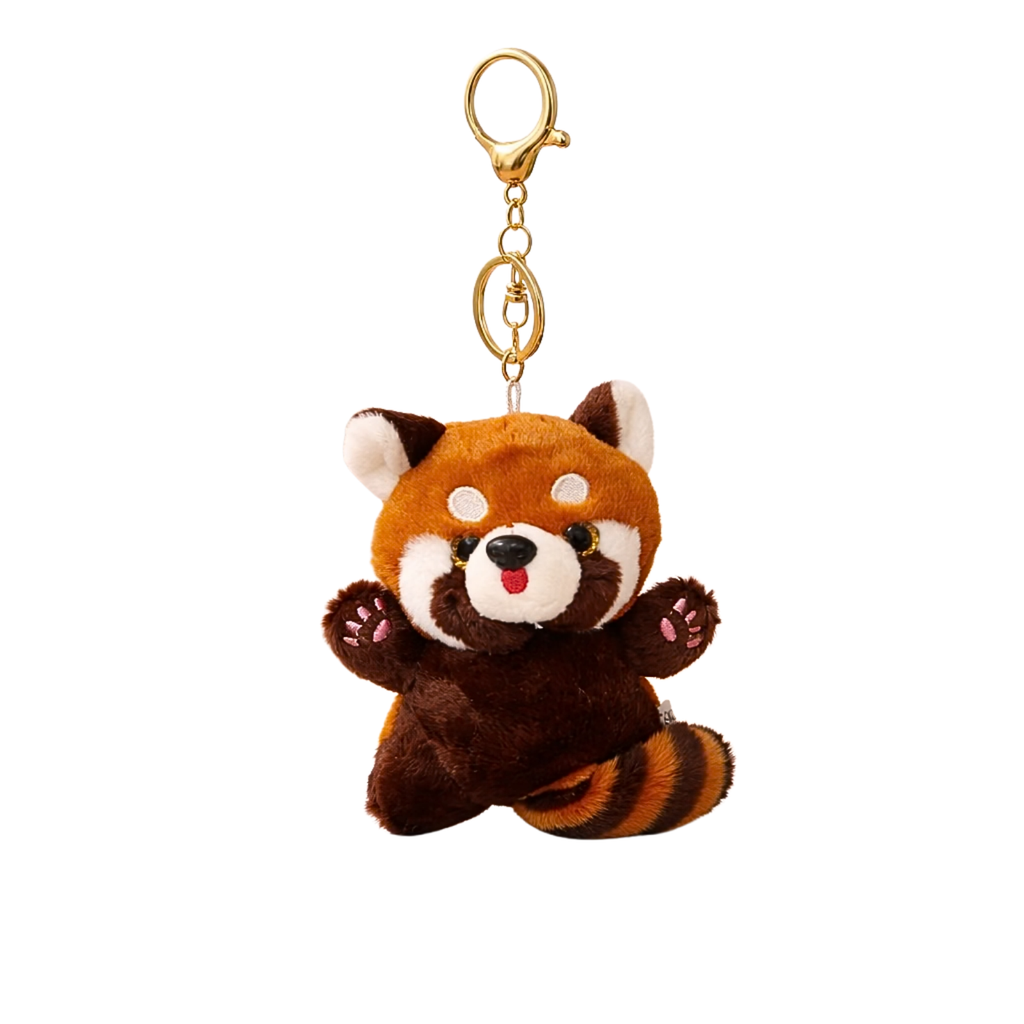 Racoon Plush Keychain with Soft Fluffy Fabric