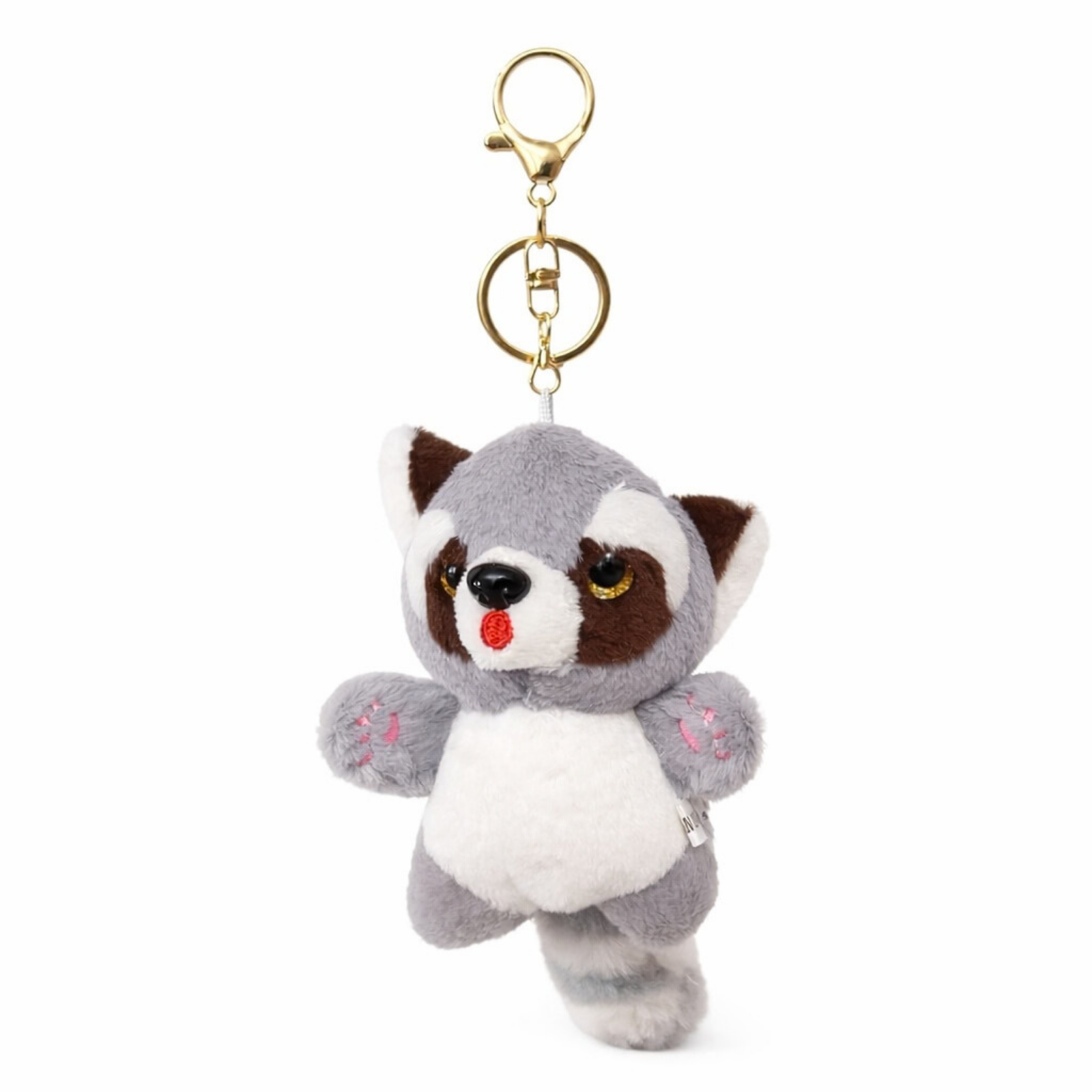 Racoon Plush Keychain with Soft Fluffy Fabric