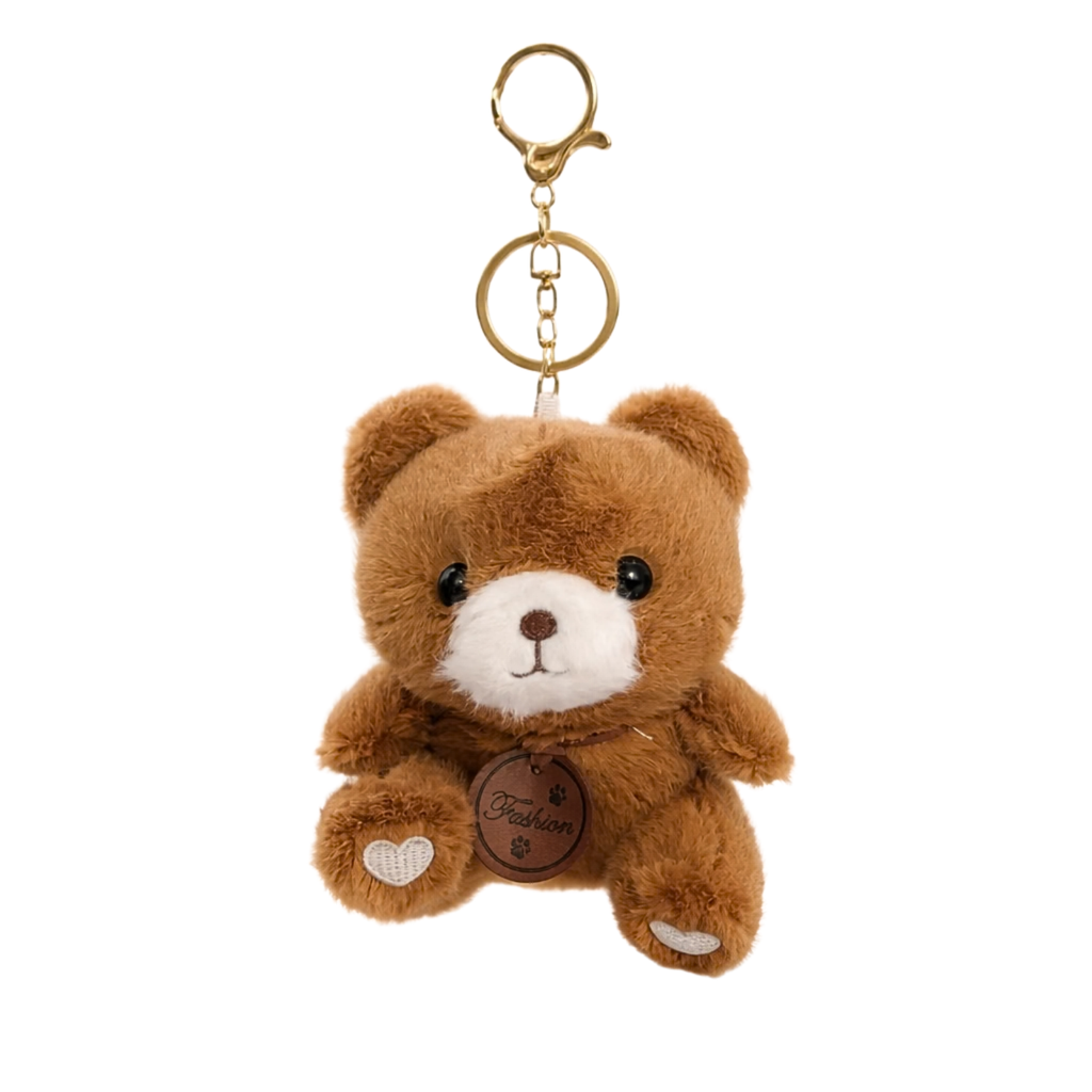 Teddy Bear Plush Keychain with Soft Fluffy Fabric