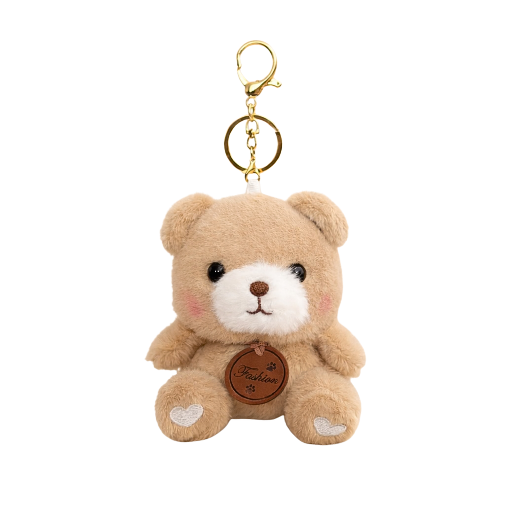 Teddy Bear Plush Keychain with Soft Fluffy Fabric