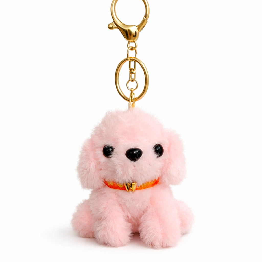 Puppy Plush Keychain with collar
