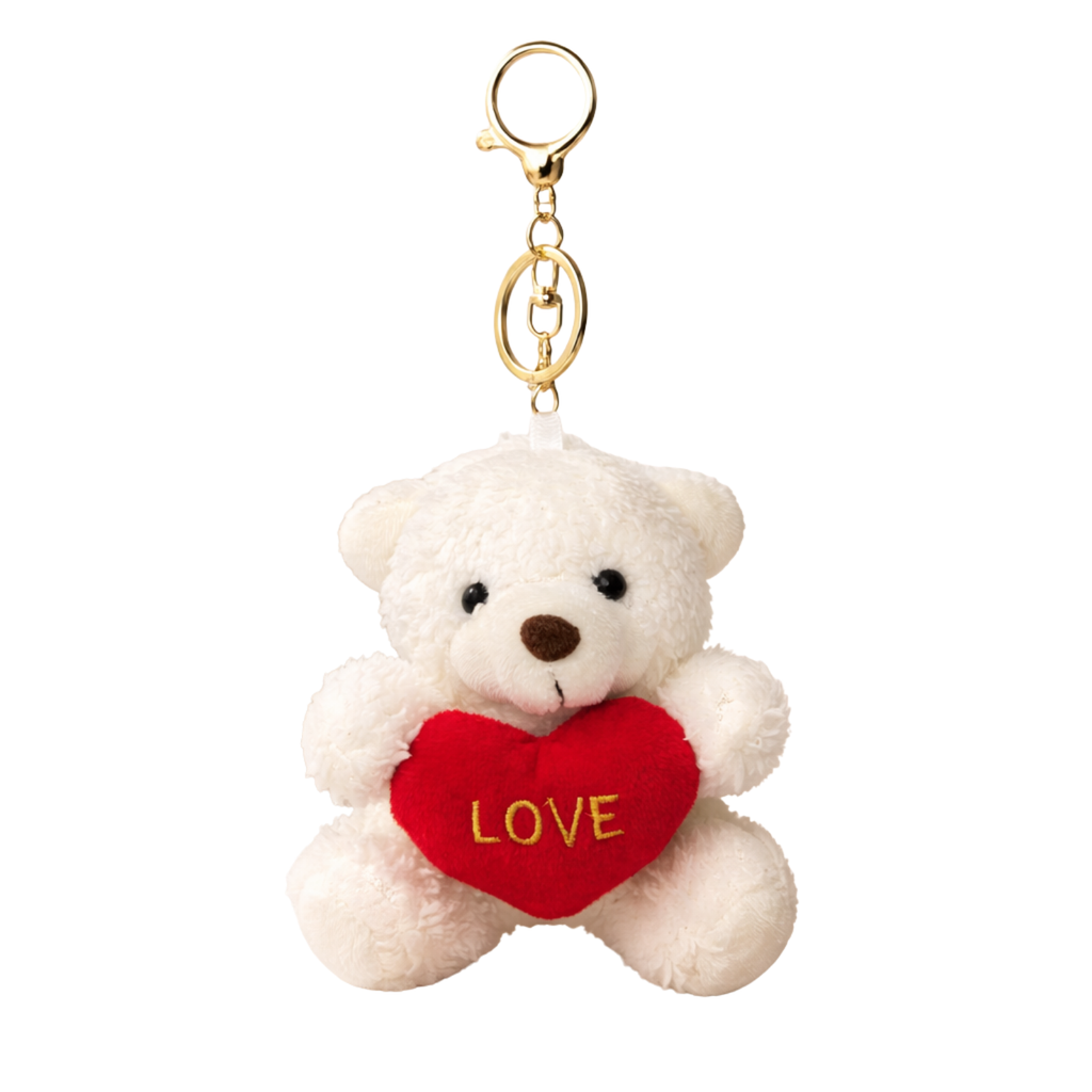 Teddy Bear Keychain with Love Heart