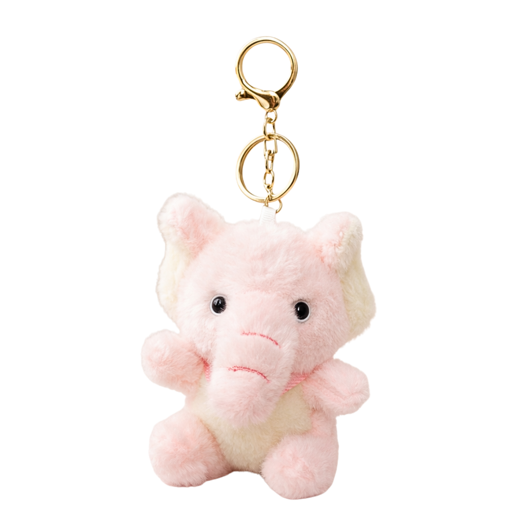 Soft Elephant Plush Keychain with Ears & Soft Belly