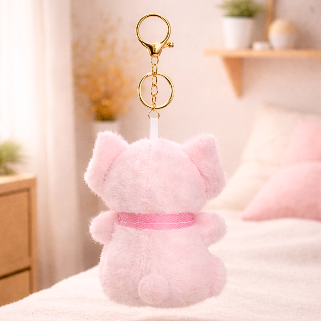 Soft Elephant Plush Keychain with Ears & Soft Belly