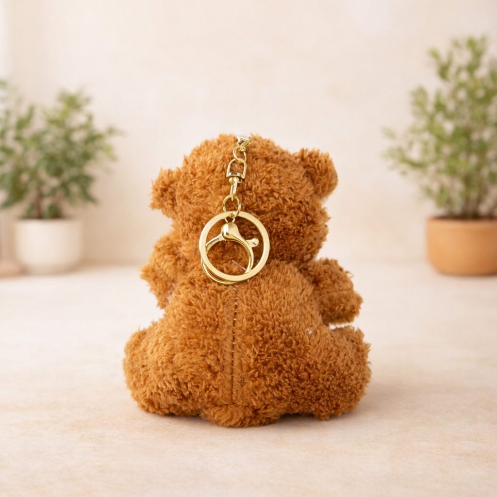 Teddy Bear Keychain with Love Heart