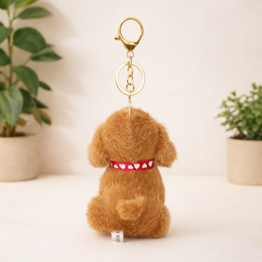 Puppy Plush Keychain with collar