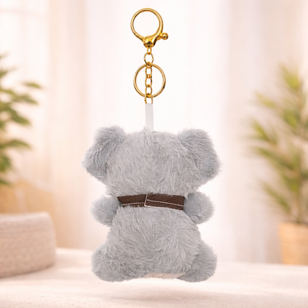 Soft Elephant Plush Keychain with Ears & Soft Belly