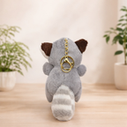 Racoon Plush Keychain with Soft Fluffy Fabric