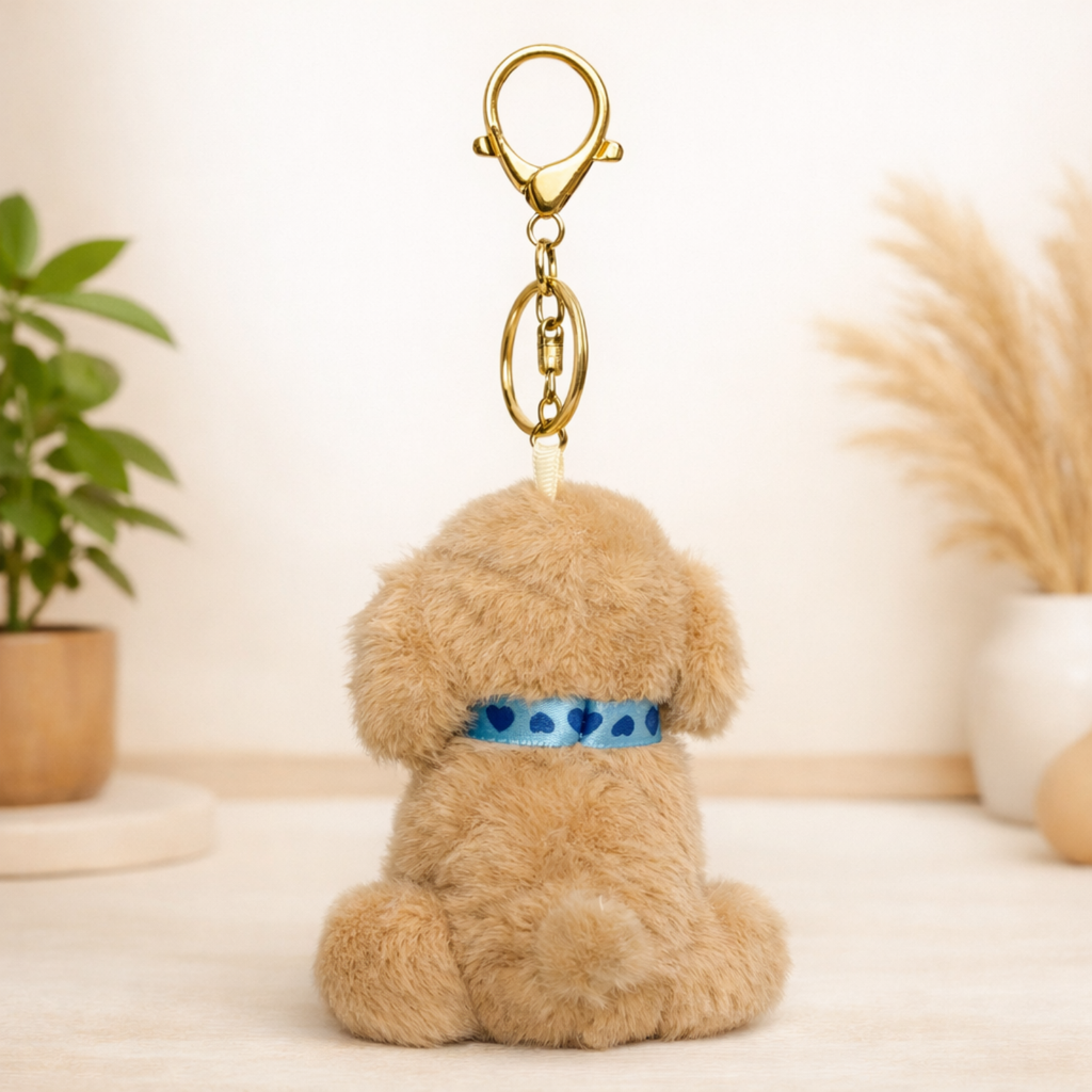 Puppy Plush Keychain with collar