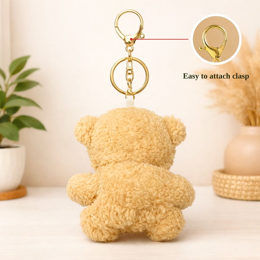 Teddy Bear Keychain with Love Heart