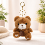 Teddy Bear Plush Keychain with Soft Fluffy Fabric