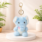 Soft Elephant Plush Keychain with Ears & Soft Belly