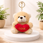 Teddy Bear Keychain with Love Heart
