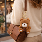 Teddy Bear Plush Keychain with Soft Fluffy Fabric