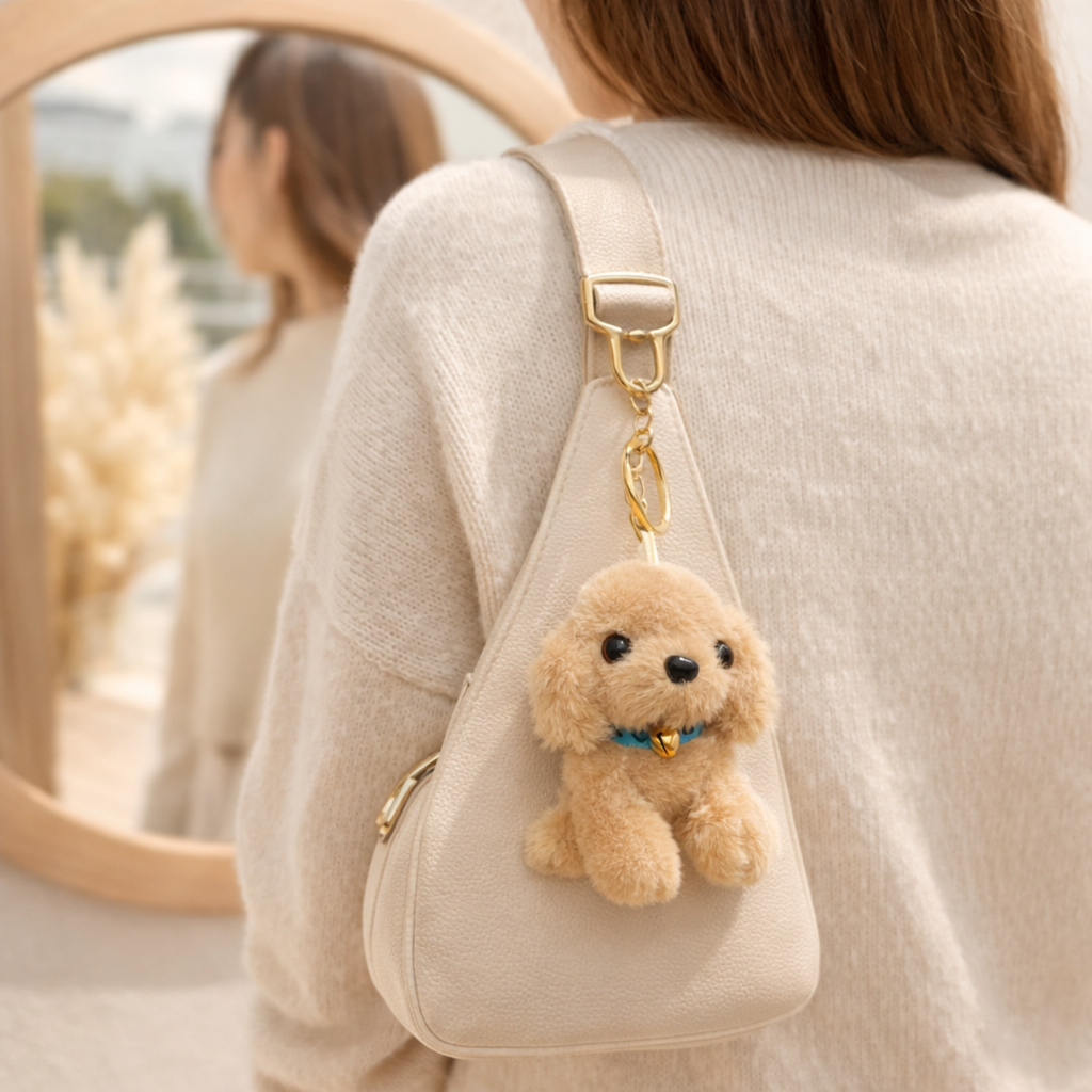 Puppy Plush Keychain with collar