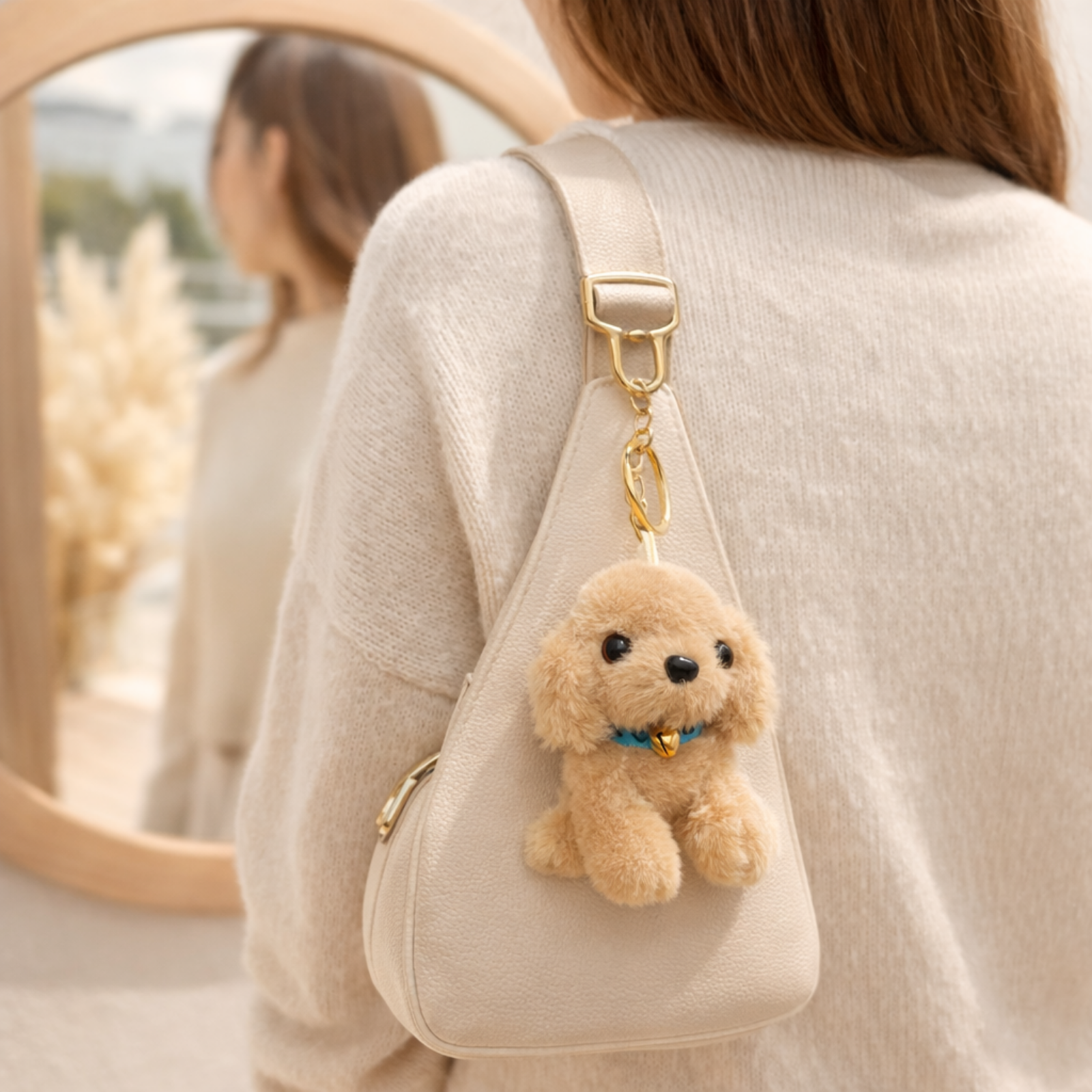 Puppy Plush Keychain with collar