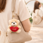 Teddy Bear Keychain with Love Heart