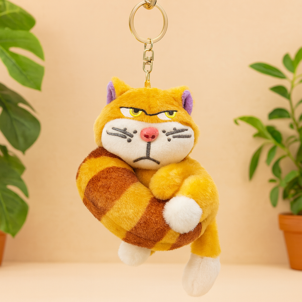 Grumpy Cat Plush Keychain
