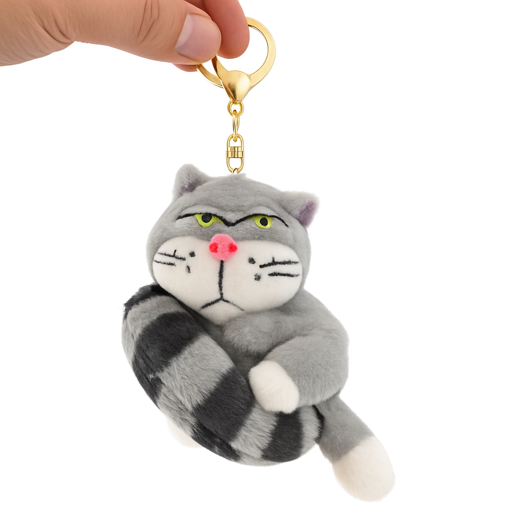 Grumpy Cat Plush Keychain