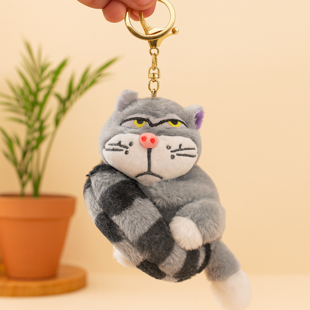 Grumpy Cat Plush Keychain