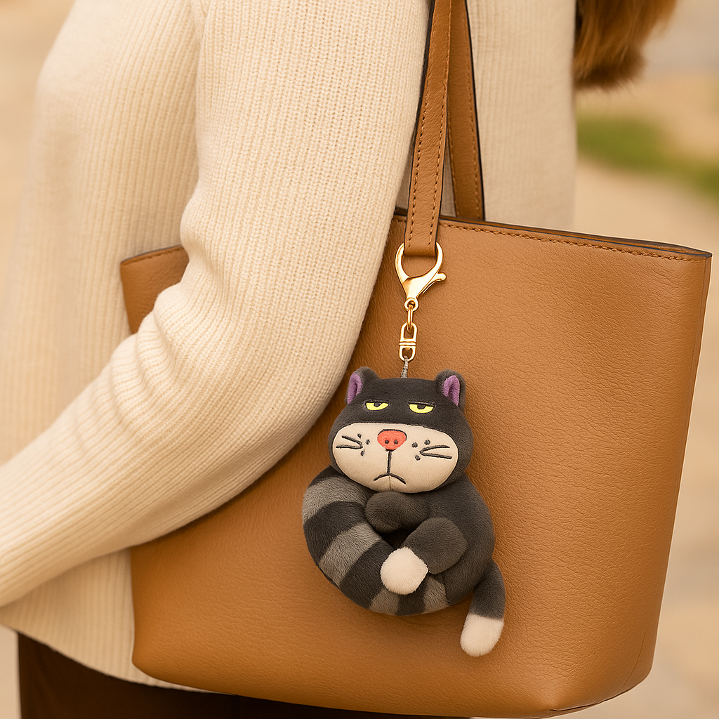 Grumpy Cat Plush Keychain