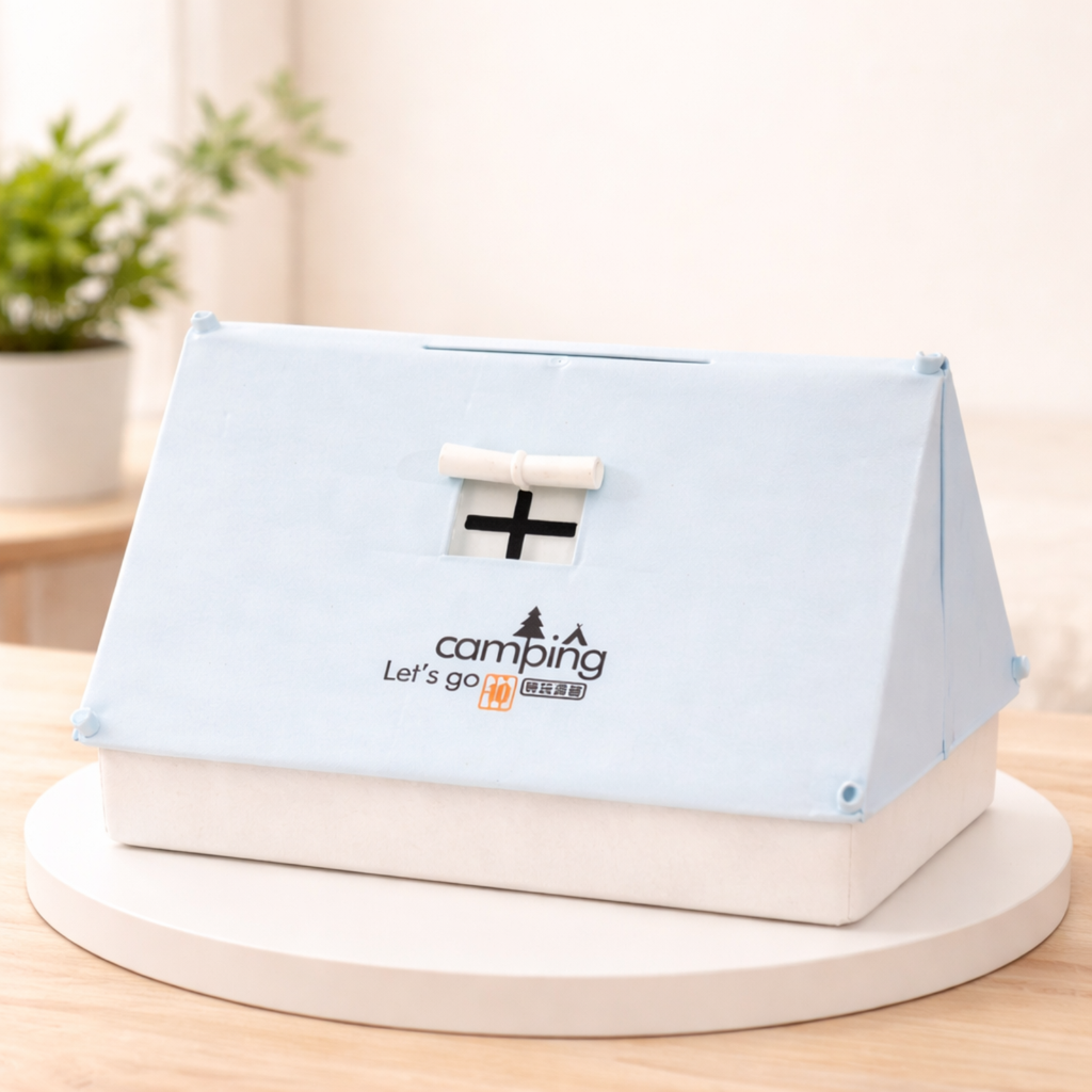 Blue Camping Tent DIY Piggy Bank