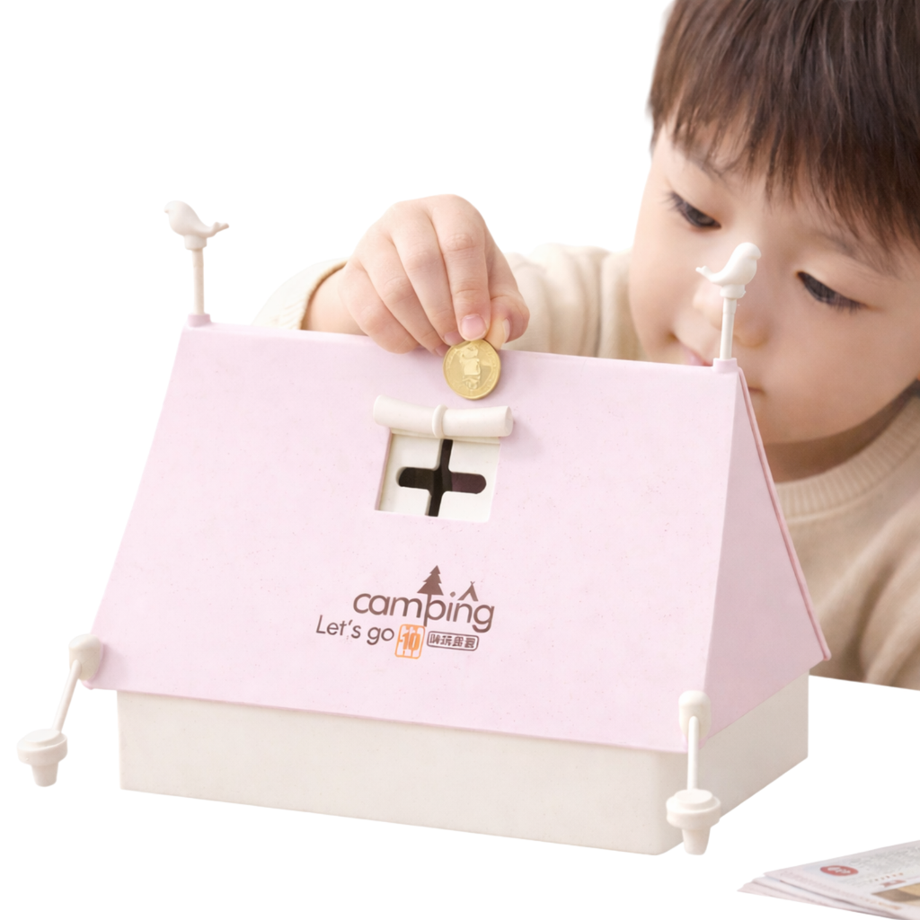 Pink Camping Tent DIY Piggy Bank