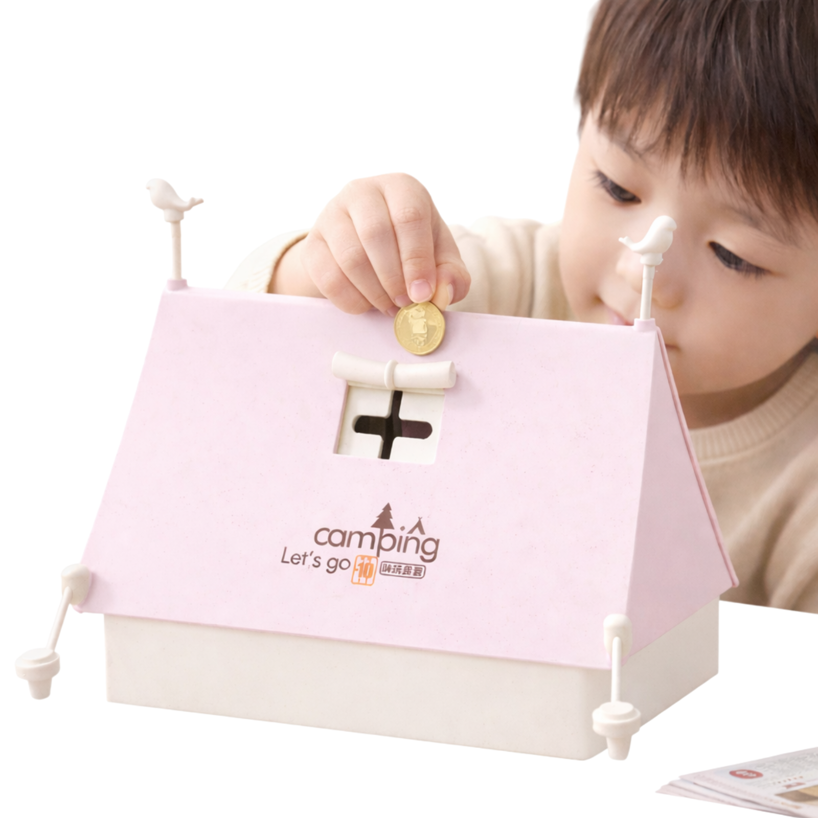 Pink Camping Tent DIY Piggy Bank