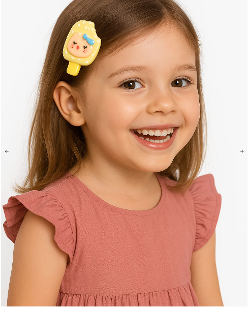 Cartoon Spiral Braids & Ice Cream Hair Pins Set (Pack OF 9)