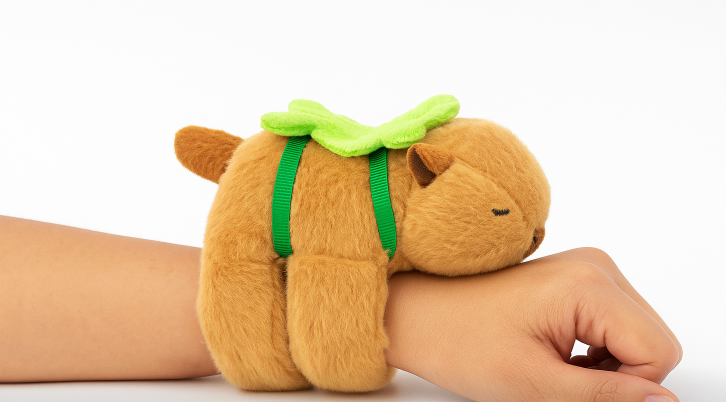 Cute Capybara Plush Wristband with rotating tail