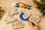 DIY Woodies Christmas Special Crafting Kit - 5 wood magnets, 6 painting colors and a brush